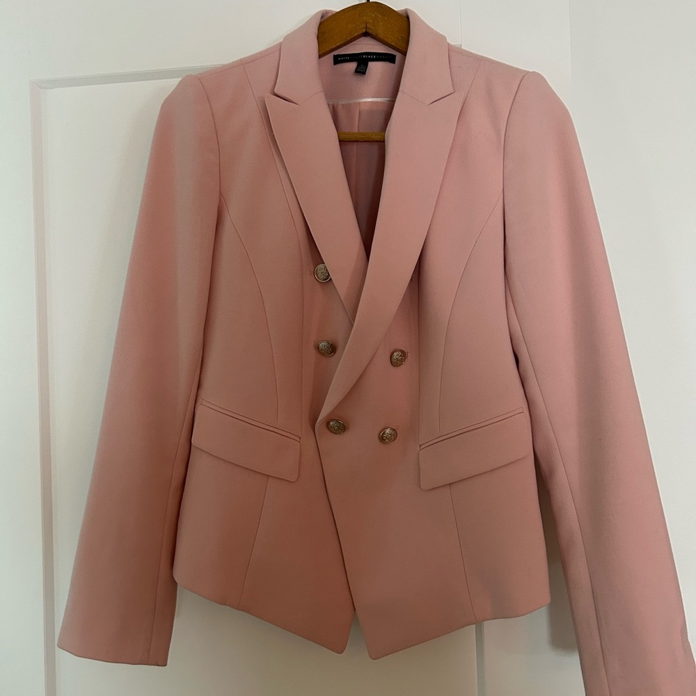 White House Black Market Blush Double-Breasted Blazer